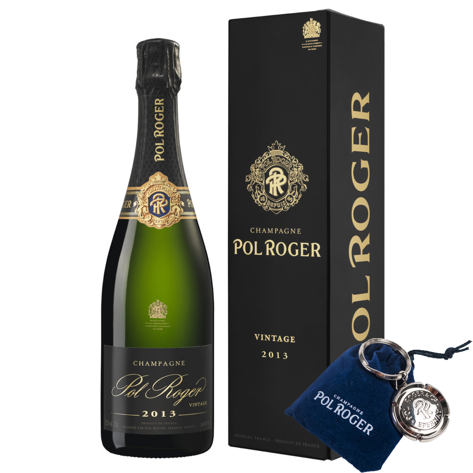 Pol Roger Brut 2013 Vintage Champagne 75cl And Pol Roger Key Ring